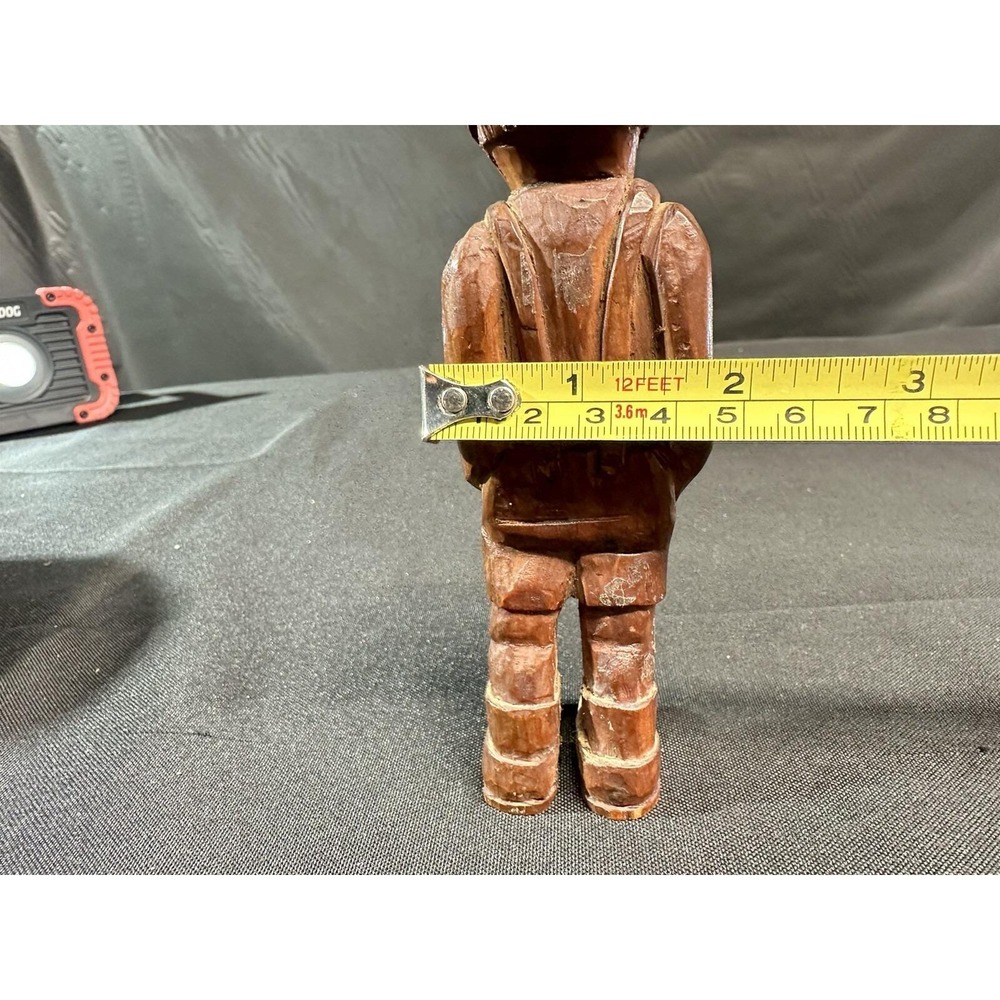 Vintage Hand Carved Wood Old Man Figure Primitive Folk Art Bearded 5.5" - Picture 12 of 12